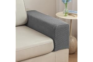 Yoovat Sofa Arm Covers Recliner Couch Armrest Covers Chair Arm Covers Protectors (Texture-Gray,Large (Set of 2))
