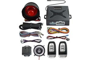 BANVIE ① Passive keyless Entry Car Alarm System + ② Remote Engine Starter + ③ Push to Start Iginition Button (with Siren)