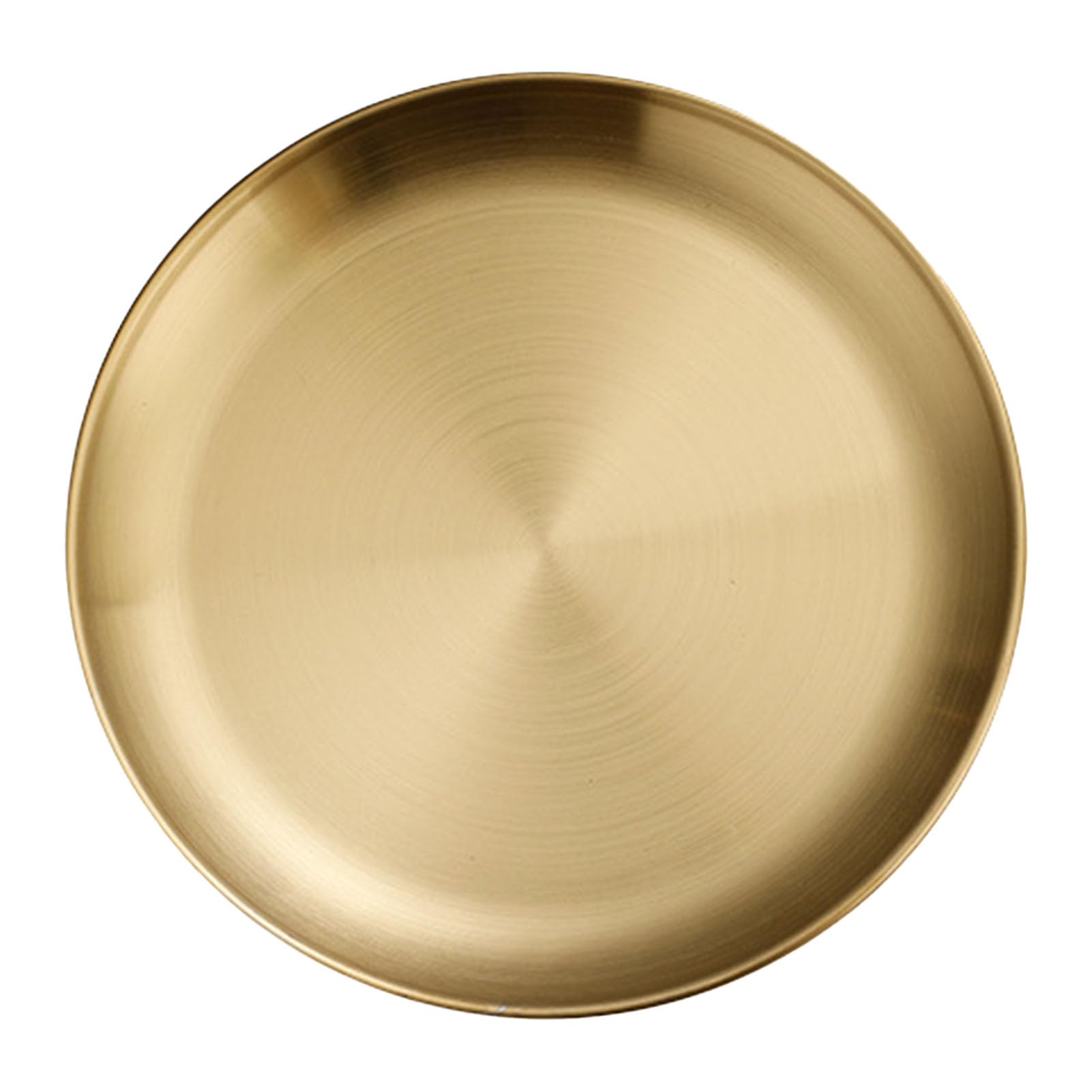 14cm Stainless Steel Plates, Round Serving Platter Plates Dishes Dinner Dishes for Steak Salad Stainless Steel Round Dinner Plate Reusable Rustproof Serving Tray for Home Kitchen Party (Gold)