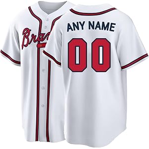 Basbacust Customized Personalized Baseball Jersey with Player Name and Number Button Down Baseball Jersey