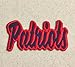 Patriots - Navy Blue/Red - Team Mascot - Words/Names - Iron on Applique/Embroidered Patch
