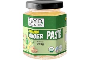 Zayd Organics Ginger Paste, Fresh Ginger Paste for Cooking, Glass Jar, Vegan, USDA, 8.8oz (250g)