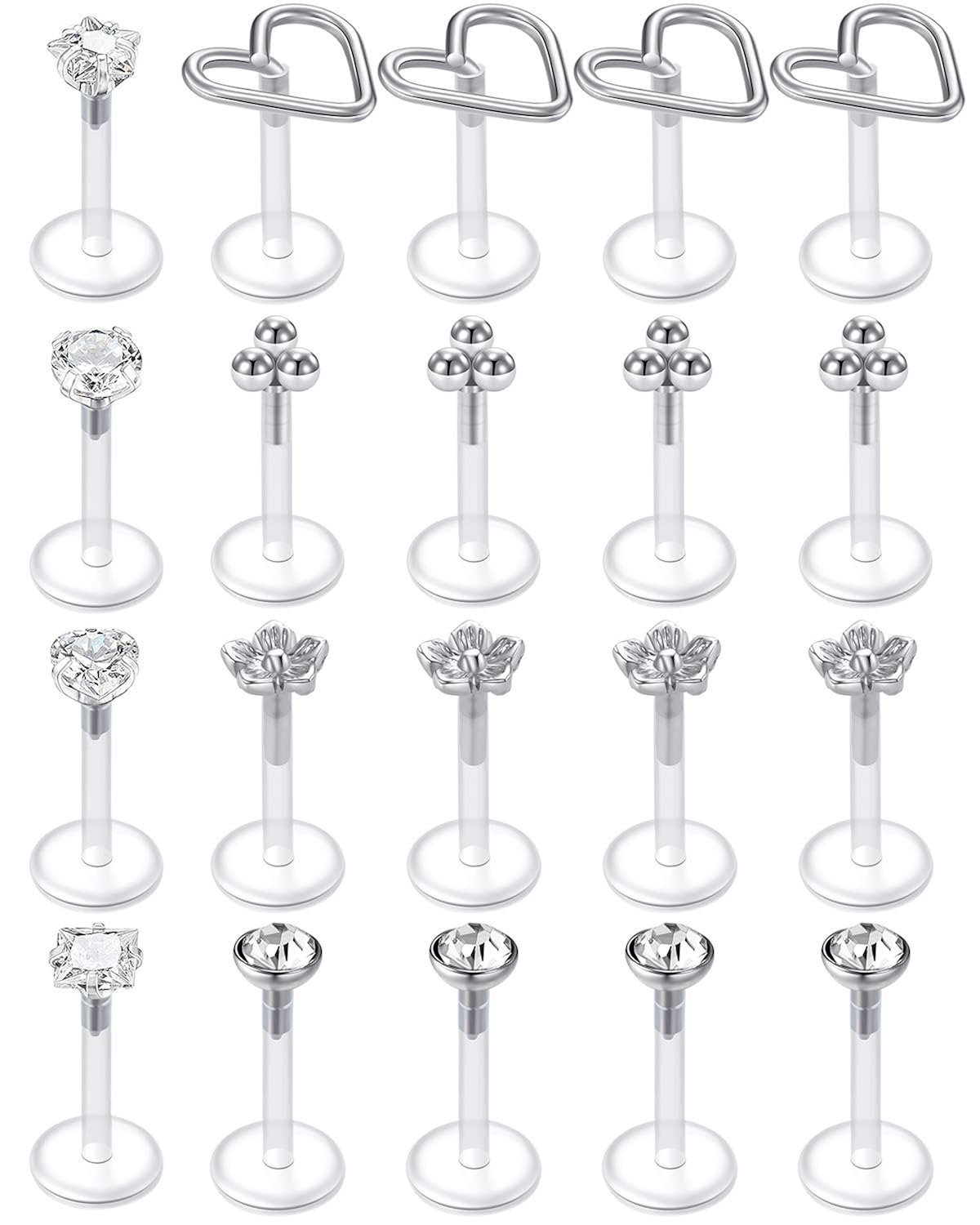 Buy AVYRING 16G Clear Flexible Retainers Forward Helix Earrings