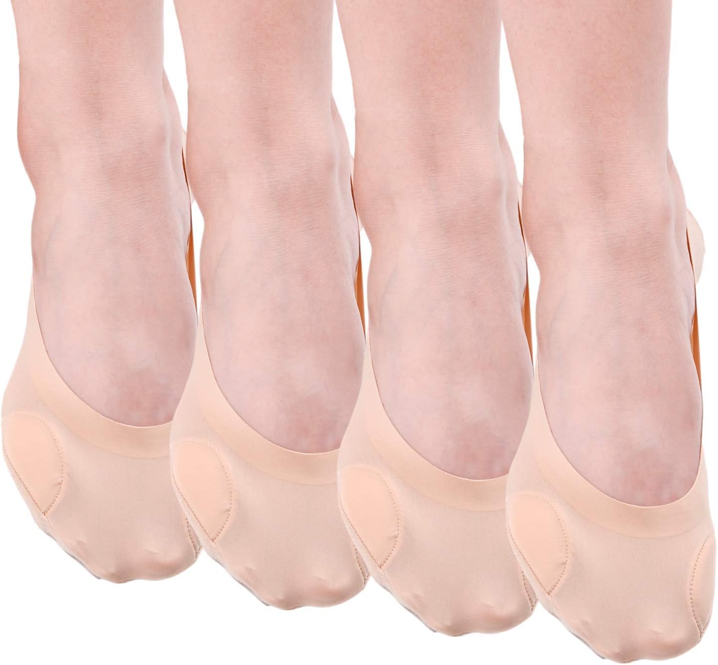 Zeltauto Vrouwen Lage Gesneden Hoge Hak Sokken Met Teen Kussen Pad 4 Paren 4 7 Uk Beige Amazon Nl