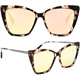 DIFF Becky II Designer Oversized Cat Eye Sunglasses for Women | Tortoise Frames | 100% UV Protection