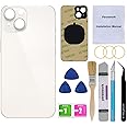 Perzework OEM Back Glass Replacement for iPhone 14 6.1 inches with Reparing Toolkit and Pre-Installed Adhesive (Starlight)