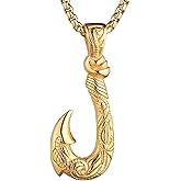 STWTR Hawaiian stainless steel fishhook pendant necklace Moana Fishhook Viking necklace Father husband boyfriend gift