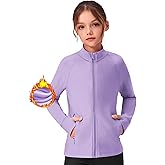 Zaclotre Girls Fleece Jacket with 4 Pockets Long Sleeve Zip Up Warm Athletic Winter Coat Kids Sweatshirt for 5-14 Y