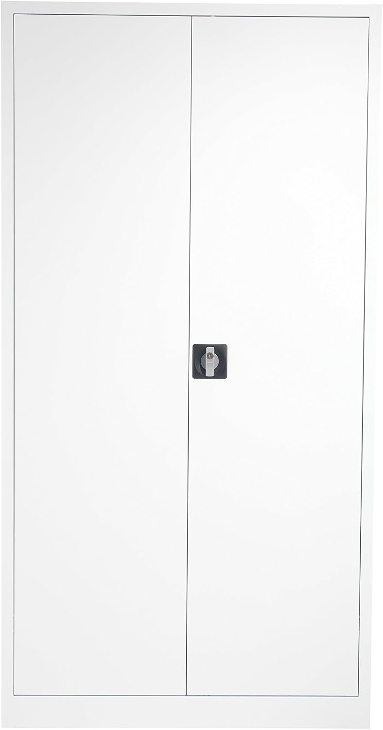 Office Hippo Steel Storage Cabinet, Lockable, Double Door, 4 Height Adjustable Shelves, 50kg Load Capacity, White, 92 cm x 179 cm - Image 3