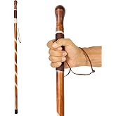 Vive Wooden Walking Stick - Willow Cane for Seniors Hiking &amp; Balance | Heavy Duty Carved Twisted Wood Sticks for Men &amp; Women - Stylish Support Pole for Outdoor Trekking &amp; Weight Bearing