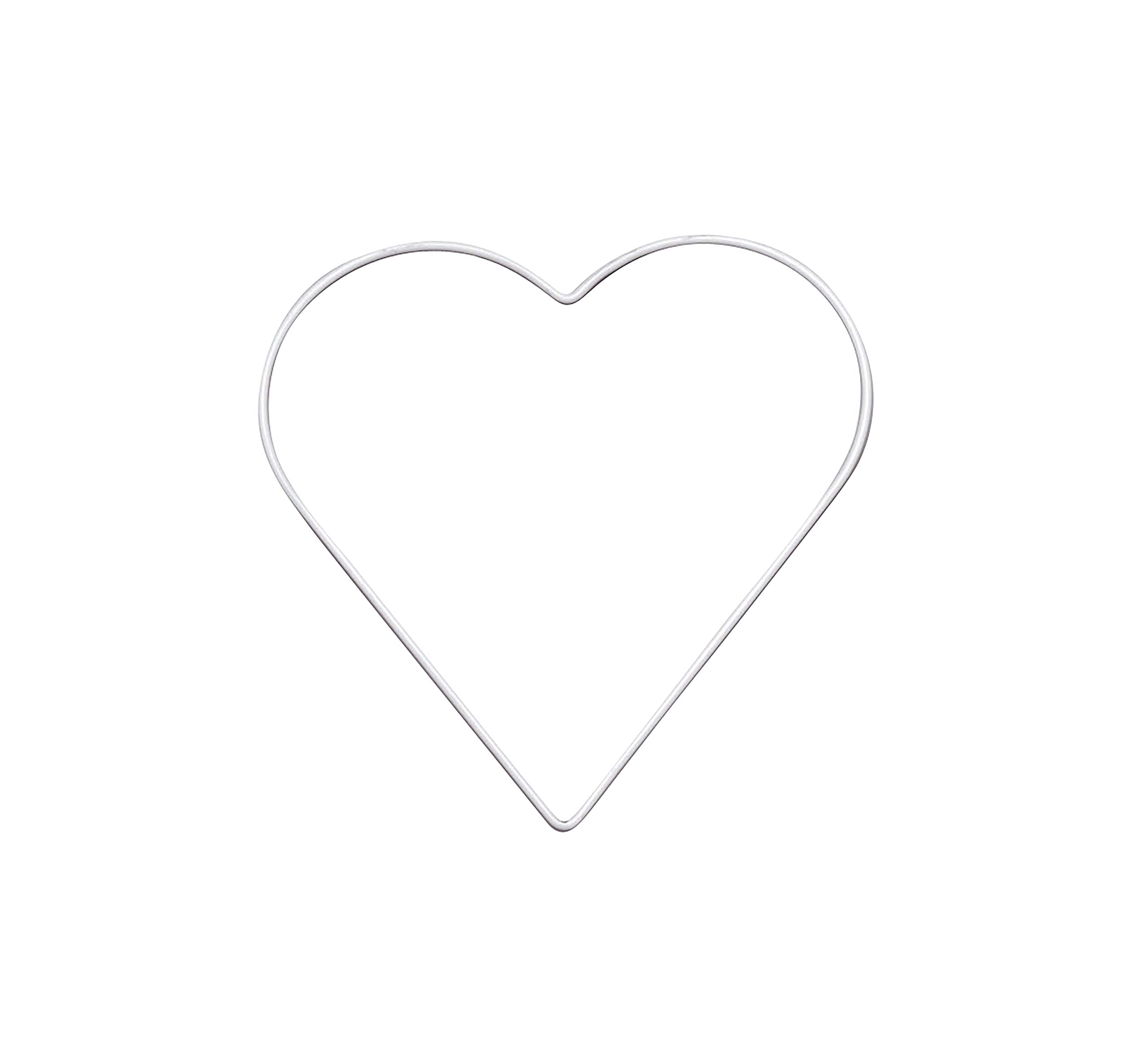 GLOREX 6 1294 401 Metal Frame Heart for Crafts Approx. 20 cm, Coated in White, Ideal for Dream Catchers, Macrame, Wall Decoration and Floristry