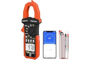 Kethvoz Digtal Bluetooth TRMS Clamp Meter Multimeter 4000 Counts Auto-ranging Amp Tester Measuring AC/DC Voltage & Current, Resistance, Capacitance, Frequency, Continuity, NCV Detection