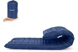 Inflatable Camping Sleeping Pad with Pillow, Thick Portable Sleeping Pad, Lightweight Sleeping Mat for Camping, Backpacking, 