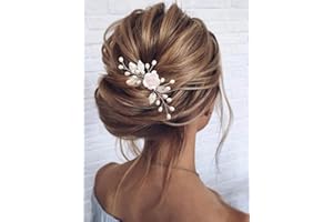 Gorais Flower Bride Wedding Hair Comb Pearl Bridal Hair Pieces Leaf Hair Accessories for Women and Girls (a-silver)