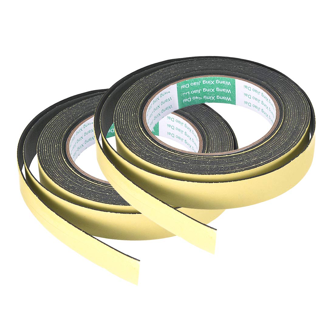 sourcing map Sealing Foam Tape 20mm Wide 1mm Thick 5m/16.4ft Long, Self Adhesive Weather Strip for Window Door Insulation, Pack of 2