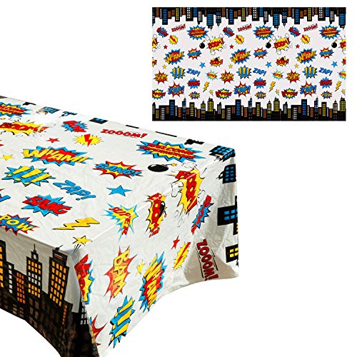 5 Pack Superhero Plastic Table Cover43" X 71" Superhero Tablecloths Party Supplies Decorations