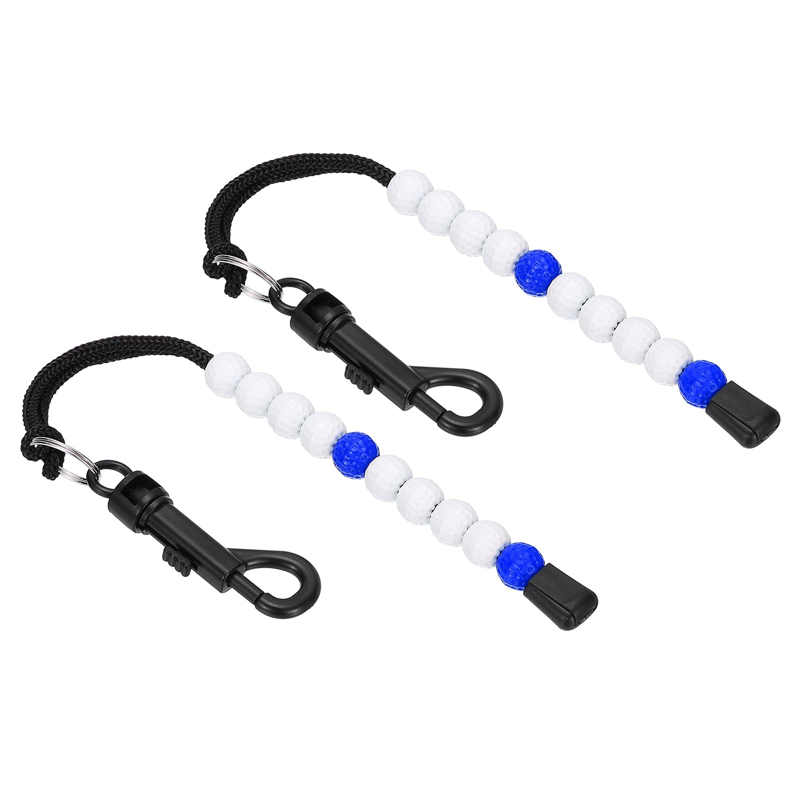 PATIKIL Golf Beads Score Counter, 2 Pack Golf Stroke Counter Beads with Clips Golf Accessories for Women Men Golfer Strokes Count, White/Blue