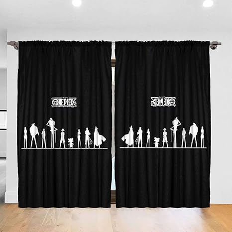 Amazon Co Jp Onepieceの登場人物 カーテン 1級遮光 可愛い おしゃれカーテン 両開き 断熱 高級感 幅132cm 丈1cm 2枚組 ホーム キッチン