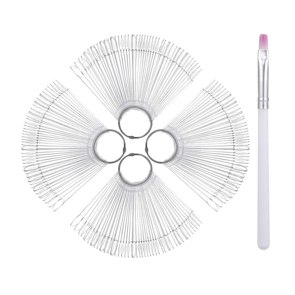 tonyg-p 200 pcs Nail Art Tips Clear Nail Swatches Sticks Nail Art Practice Finger Clipper Nail Art Polish Display Stick with Nail Art Brush for Nail Polish Gel