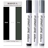 BOPOVA Furniture Markers Touch Up, Wood Floor Scratch Repair Kit, 3 Colors Markers for Scratches, Stains, Floors, Tables, Desks, Cabinet, Bedpost (Black, White, Gray)