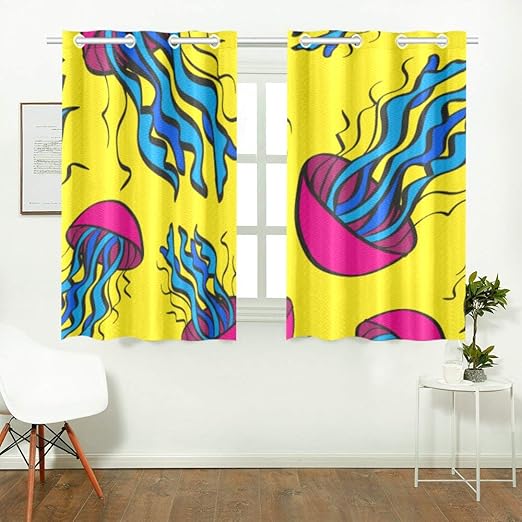 Amazon Com Wiedlkl Girly Window Curtains Jellyfish Cartoon Bright