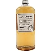 A LA MAISON Sweet Almond Natural Hand Wash Made with Essential Oils - Biodegradable, Plant-Based, Vegan, Cruelty-Free (33.8 Fl Oz Refill, 1 Pack)
