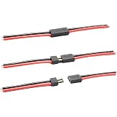 daier 3 Pairs Compatible with TRX Traxxas Plugs Male/Female Connector Silicone Wire with 10cm/3.9inch 12AWG for Rc Lipo Battery Drone Car Truck Quadcopter Toys