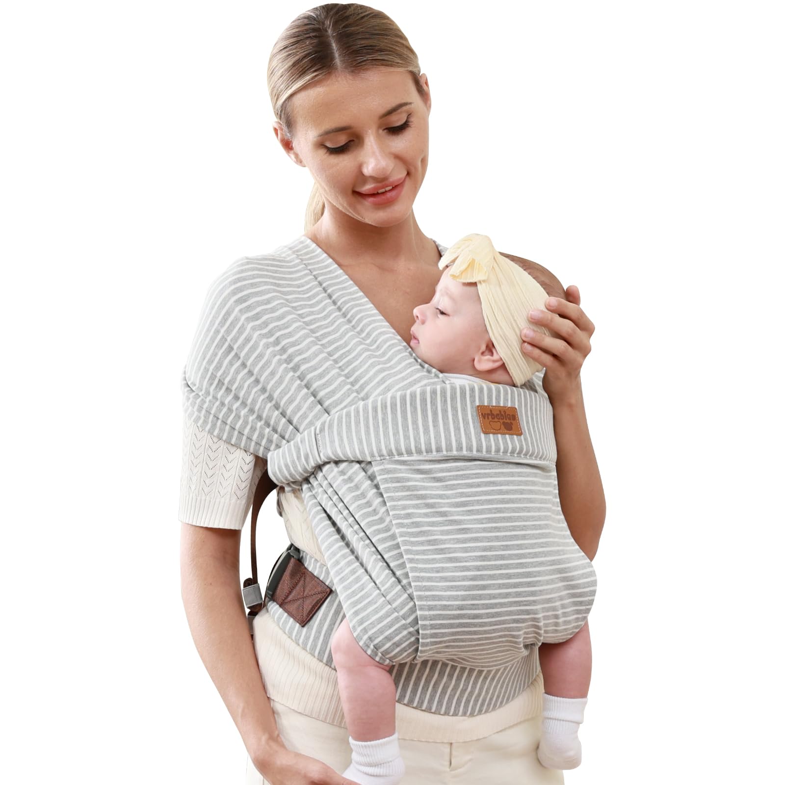 vrbabies Baby Wraps Carrier Sling,Baby Carrier for Newborns and Toddlers,Skin-Friendly and Soft Front Baby Carrier Wrap Perfect Baby Gifts(Grey)