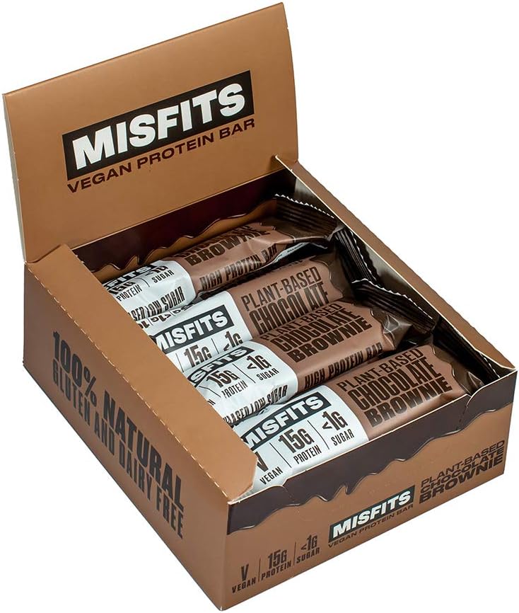 Misfits PlantPowered Protein Bar 15g Protein, 1g Sugar, Vegan