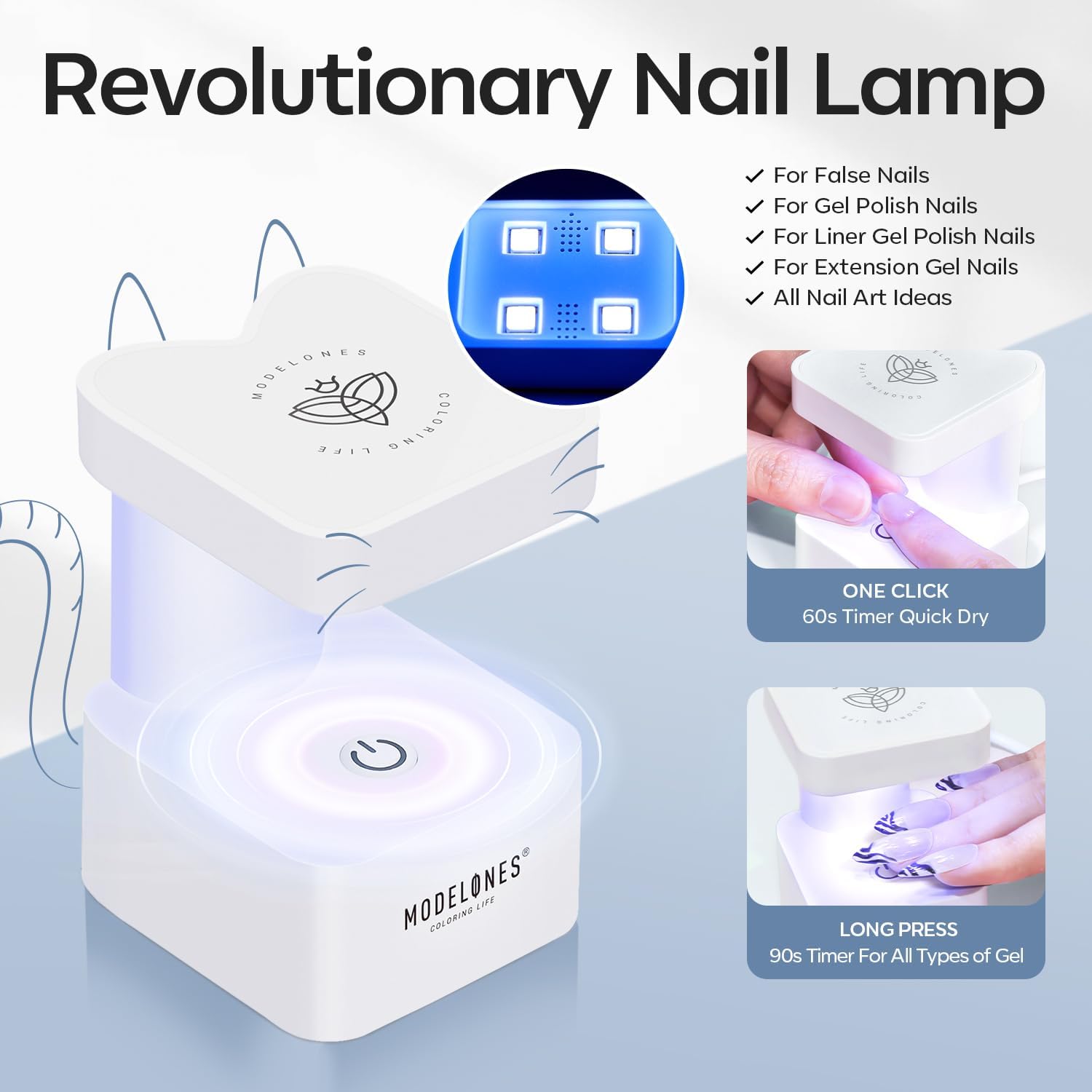 Modelones Gel X Nail Kit - Medium Almond Gel Nails & 216pcs Press On Acrylic Tips - 9-in-1 Glue & UV Lamp - Image 5