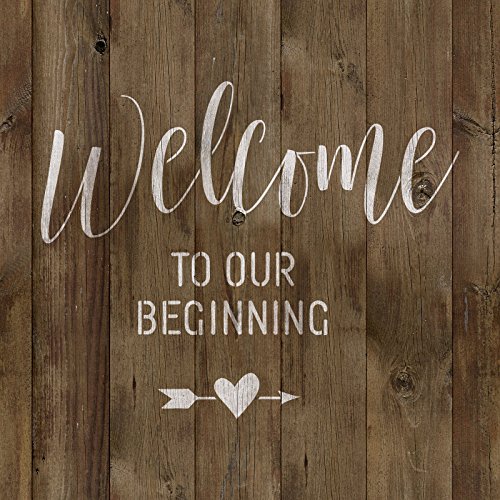 Welcome To Our Beginning Stencil Template - Reusable Wedding Sign Stencils with Multiple Sizes Available