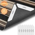 SANROCK Anti Curling Rug Grippers 1/8" Thick - Non Slip Rug Pads 8 pcs for Hardwood Floors and Tile Floors - Renewable Adhesive No Harm to Carpets and Floors