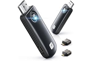 2026 Wireless HDMI Transmitter and Receiver, WELUSOPU HDMI Wireless 4K Decode 1080P Output, 2.4G/5.8G, 328FT/100M, Plug &Play