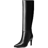 Reitoye Knee High Boots Women Sexy Pointed Toe Stiletto Tall Boots Side Zipper Dress Fashion Boots Shoes