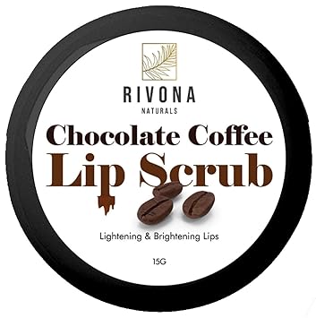 Rivona Naturals Chocolate Coffee Lip Scrub for Lightening, Brightening and Healing Lips, Tan Removal - 15 g