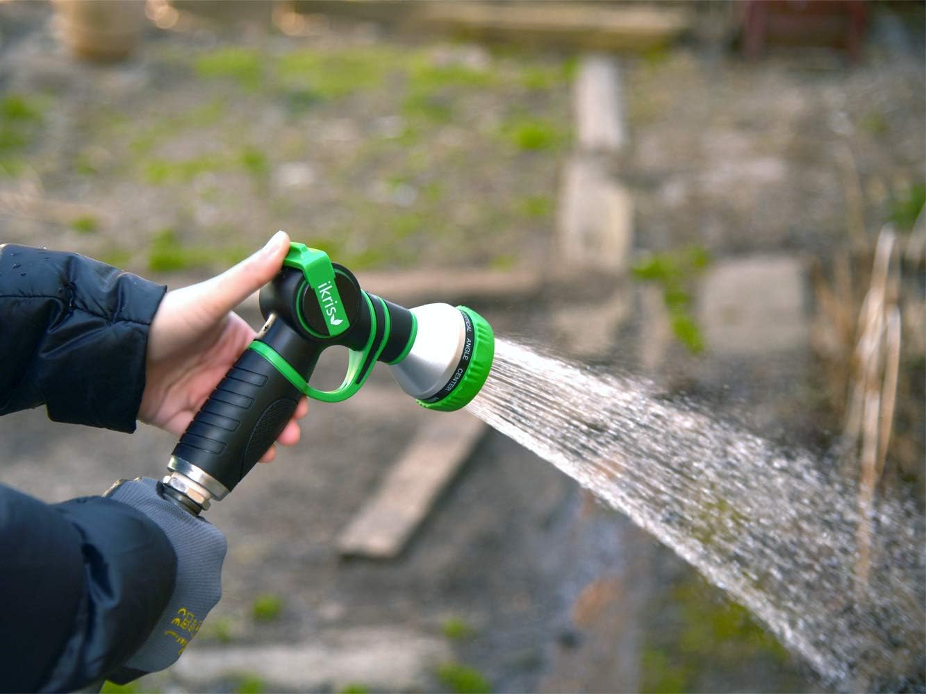 ikris One-Touch Lever Garden Hose Nozzle 9 Pattern Sprayer : Garden & Outdoor