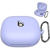 for Beats Powerbeats Pro 2 Case Cover with Keychain, Soft Silicone Case Cover for Beats Powerbeats Pro 2 Generation Full Shock-Absorbing Protective Case for Women Men Front LED Visible (Light Purple)