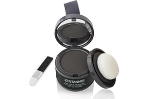 ZENTANMEI Root Touch Up Hairline Powder for Women & Men, Gray Hair Cover Up, Hairline Shadow Powder Sweatproof & Windproof, 0.14 oz Root Cover Up for Thinning Hair (Black)