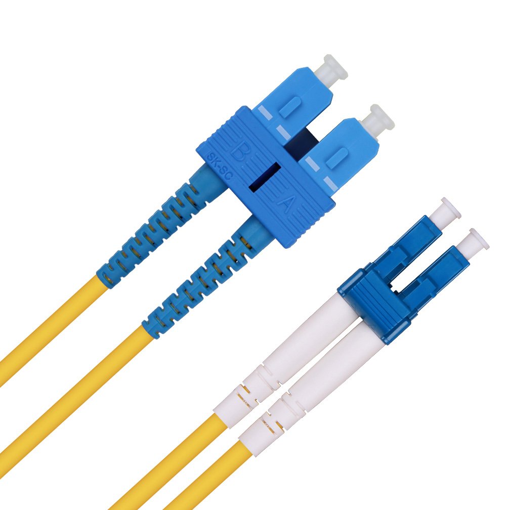 Ipolex LC to SC Fiber Patch Cable, Single Mode, 1G/10GB, Duplex 9/125μm, LSZH Fiber Optic Jumper for SMF SFP/SFP+ Transceiver, 1m, 1-Pack