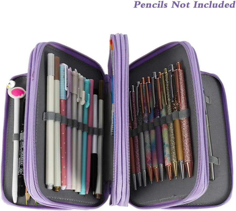 FANCYLEO EU Pencil Case 72 Slots Pencil Organizer Storage 4 Layer Large Capacity Pencils Bag for Boy Girl Student School Office Art Craft (Purple)