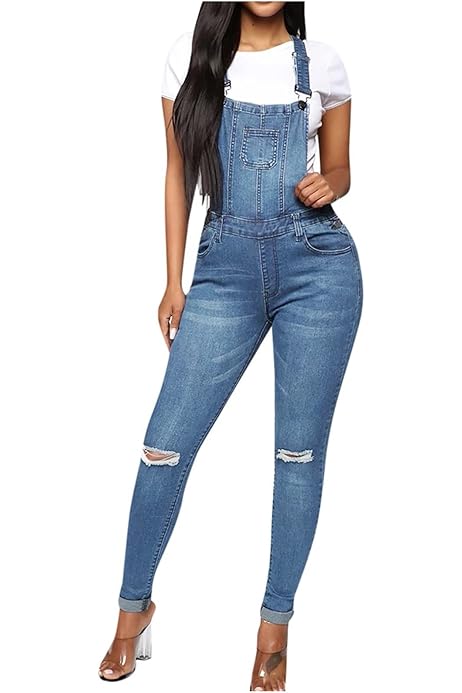 skinny leg overalls for women