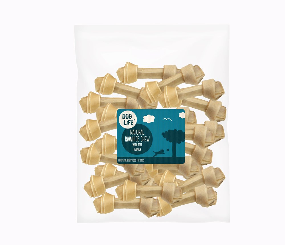 Dog Life Knots Rawhide, 4.5-Inch, 20-Count