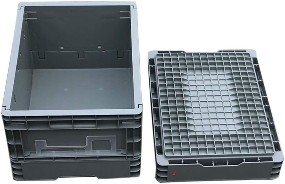 Qbylyf 2 PACK Heavy Duty Collapsible & Stackable Plastic Milk Crate Foldable Plastic Box Fruit Basket Plastic Turnover Box Thicken Multifunctional Box Logistics Transport Box Folding Storage Box