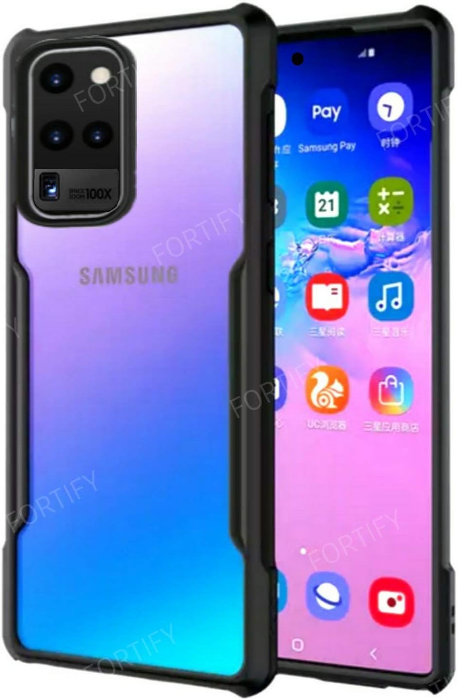 Riggear Xundd Back Cover Case for Samsung Galaxy S20 Ultra (Armor|PC and TPU|Black|Clear)