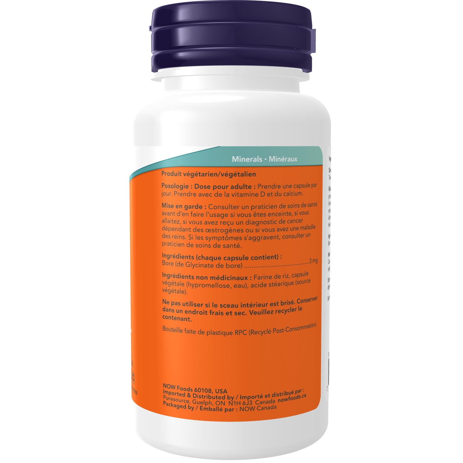 NOW Foods Supplements, Boron 3 mg (Bororganic Glycine), Structural Support*, 100 Veg Capsules