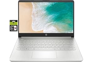 HP 14" Laptop Ultral Light for Students and Business, Quad-Core Intel Celeron Processor, 8GB RAM, 192GB Storage (128GB eMMC + 64GB Ghost Manta SD Card), HDMI, WiFi, USB-A&C, Win 11
