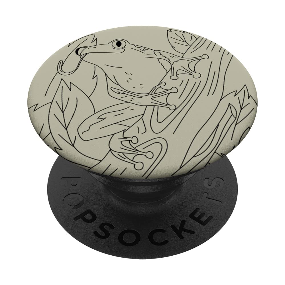 Frog Aesthetic Line Art Abstract Minimalistic Pastel PopSockets Swappable PopGrip