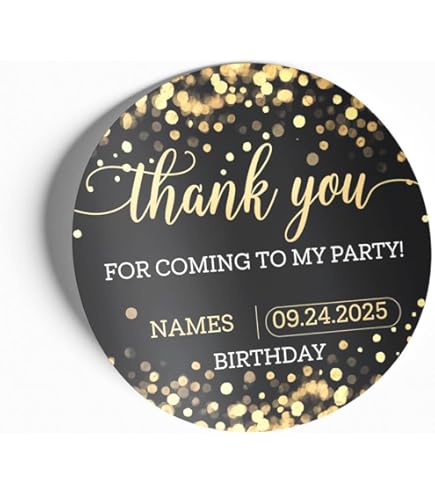 Personalized Magic Show Stickers - 24 Count Ta-Da Birthday Party Favor Circle Labels