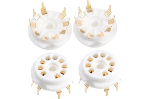 VICASKY 4pcs Nine-pin Tube Holder Vacuum Tube Plated 9- Pin Outlet Tube Bases 12ax7 Tubes Socket Accessories Audio Supplies Ceramics Valve Chassis