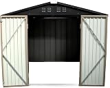 NC 8x6FT Metal Garden Shed Outdoor Storage Utility Tool Box Galvanized Steel view 3